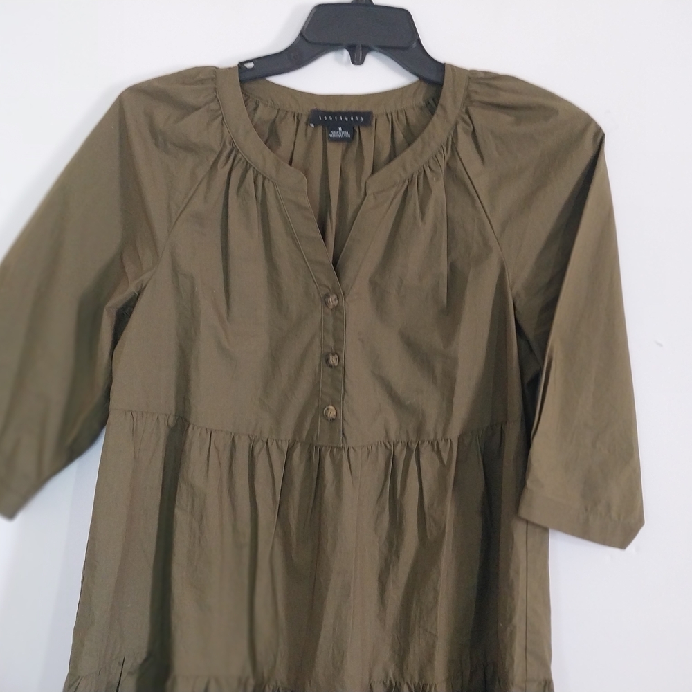 Sanctuary Size M Olive Green Mini Dress Cotton Made In China - Picture 3 of 13